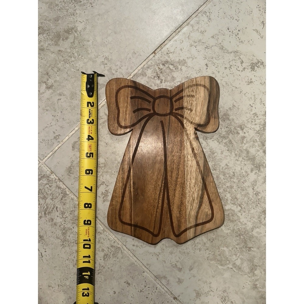 Cottagecore Bow Shape Wooden Cutting Board Tray Charcuterie Serving Platter S - Picture 3 of 4